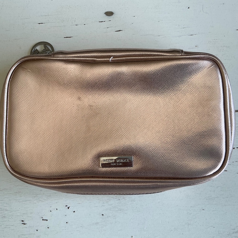 Henri Bendel Bronze Cosmetic & Jewelry Zippered Travel Case